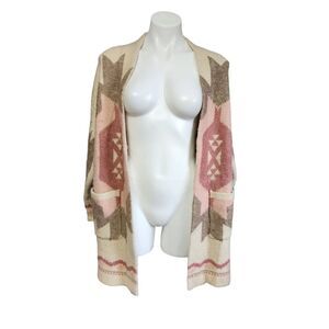 Free as a bird tan & pink Boho cardigan